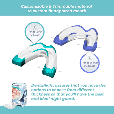 DentaRight Dental Mouthguard for Bruxism, Teeth Grinding and Clenching, Pack of 6 in 3 Different Sizes Moldable