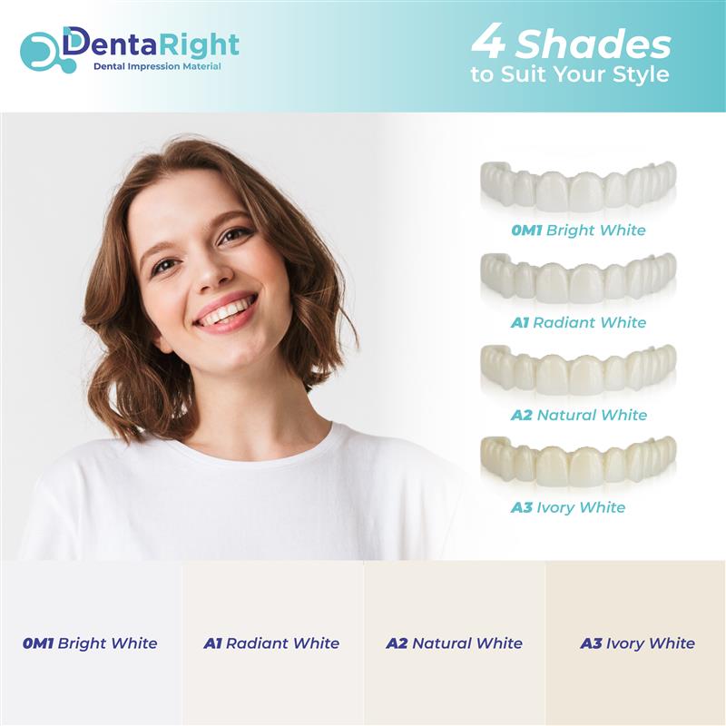 Custom-Fit Snap-On Teeth Veneers for Upper & Lower — Removable Cosmetic Veneers, Available in 4 Shades for a Natural-Looking Smile