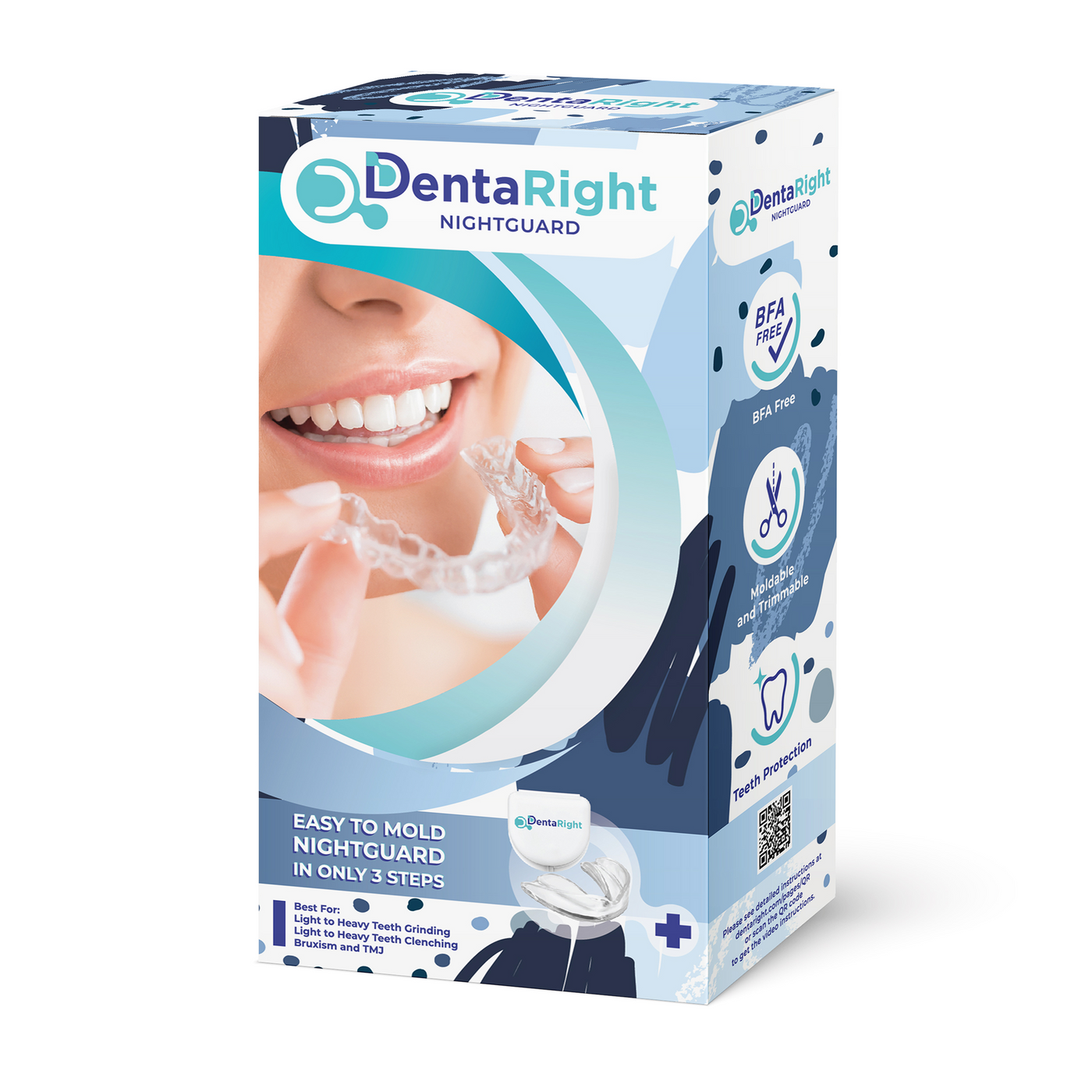 DentaRight Dental Mouthguard for Bruxism, Teeth Grinding and Clenching, Pack of 6 in 3 Different Sizes Moldable