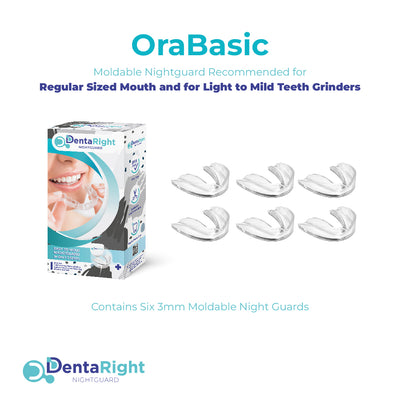 OraBasic: Moldable Nightguard Recommended for Regular Sized Mouth & for Light to Mild Teeth Grinders