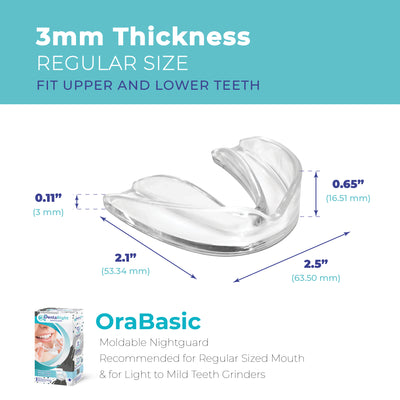 OraBasic: Moldable Nightguard Recommended for Regular Sized Mouth & for Light to Mild Teeth Grinders