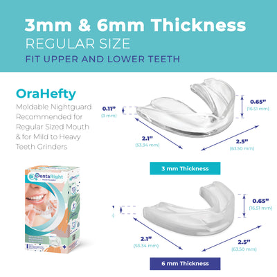 OraHefty: Moldable Nightguard Recommended for Regular Sized Mouth & for Mild to Heavy Teeth Grinders